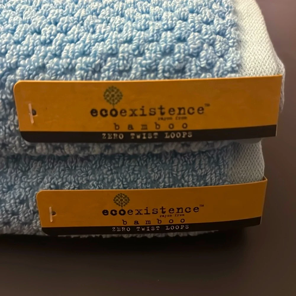 8pc ECOEXISTENCE Bamboo Zero Twist Loops Bath Towel Set - AIRBLUE